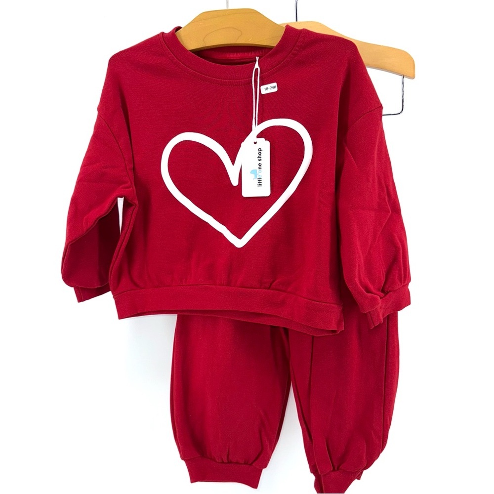 Little One Shop Red Heart Valentine Baby Toddler Jogger Set New!
